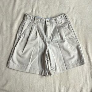 Liz Claiborne High Waisted Petite Tan Pleated Parachute Shorts Size 4